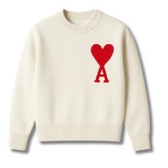 AMI-RED-Heart Sweater