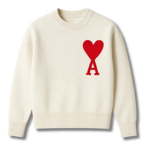 AMI-RED-Heart Sweater